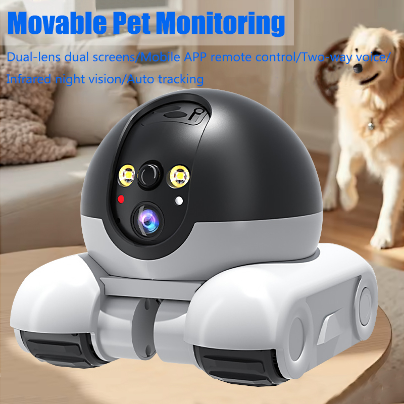 WIFI デュアルレンズロボットカメラデュアルスクリーンモニタリング 1080P HD PTZ IP セキュリティ監視カメラ自動追跡ベビーペットモニター
