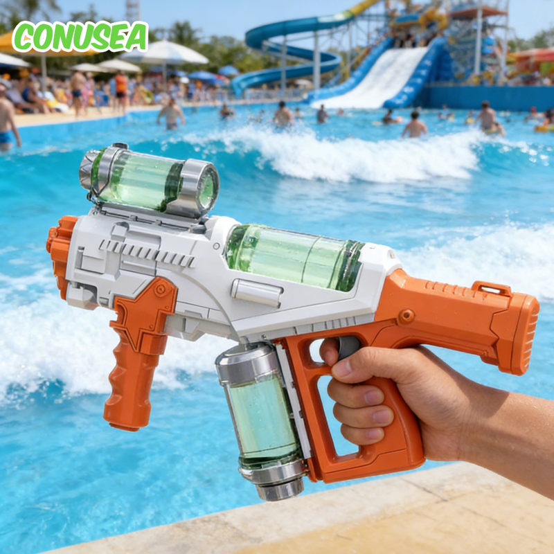 電動水鉄砲子供屋外ゲーム自動水鉄砲遊びアミューズメント銃大容量ライト子供用プールおもちゃ男の子
