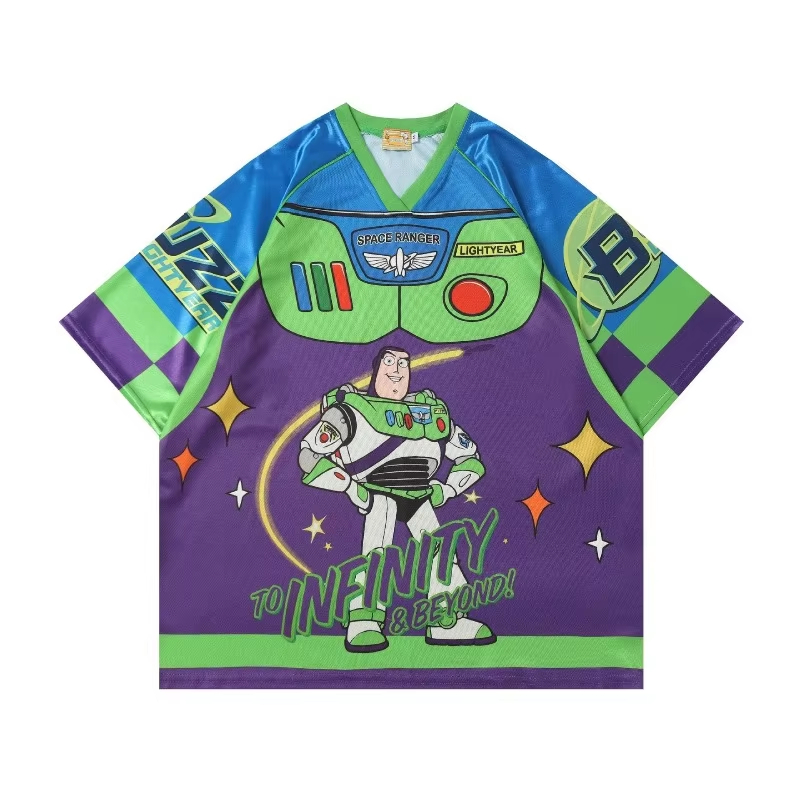 トイストーリー子供ジャージバズ 3D プリント少年少女両親 Tシャツ夏カジュアル半袖クルーネックトップス漫画グラフィック Tシャツ