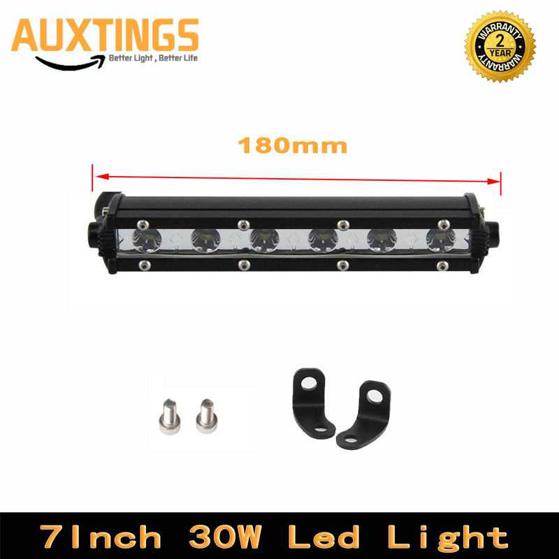 スリム 7 インチ 30 ワットオフロード車 LED スポットフラッドワークライトバー単列自動 SUV オフロードワークライトドライビングランプ
