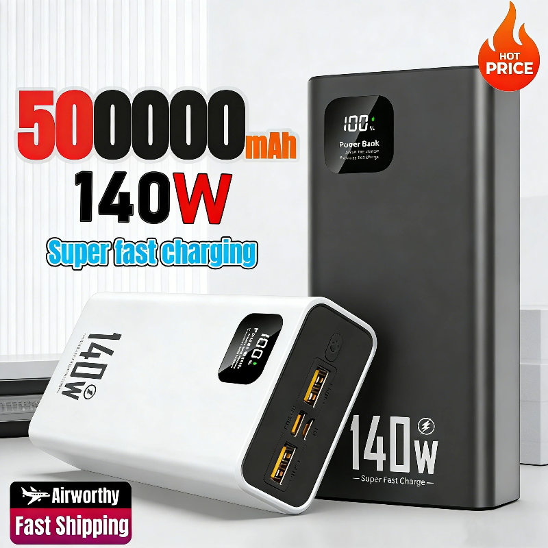 500000mAh パワーバンク 140 ワット超高速充電パワーバンクポータブル外部バッテリー充電器 iPhone Huawei Samsung Xiaomi 用