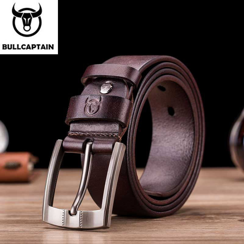 Bullcaptain ツリークリーム高級スリング新ファッションクラシックレトロピンバックルメンズベルト高品質滑らかな生メンズベルト