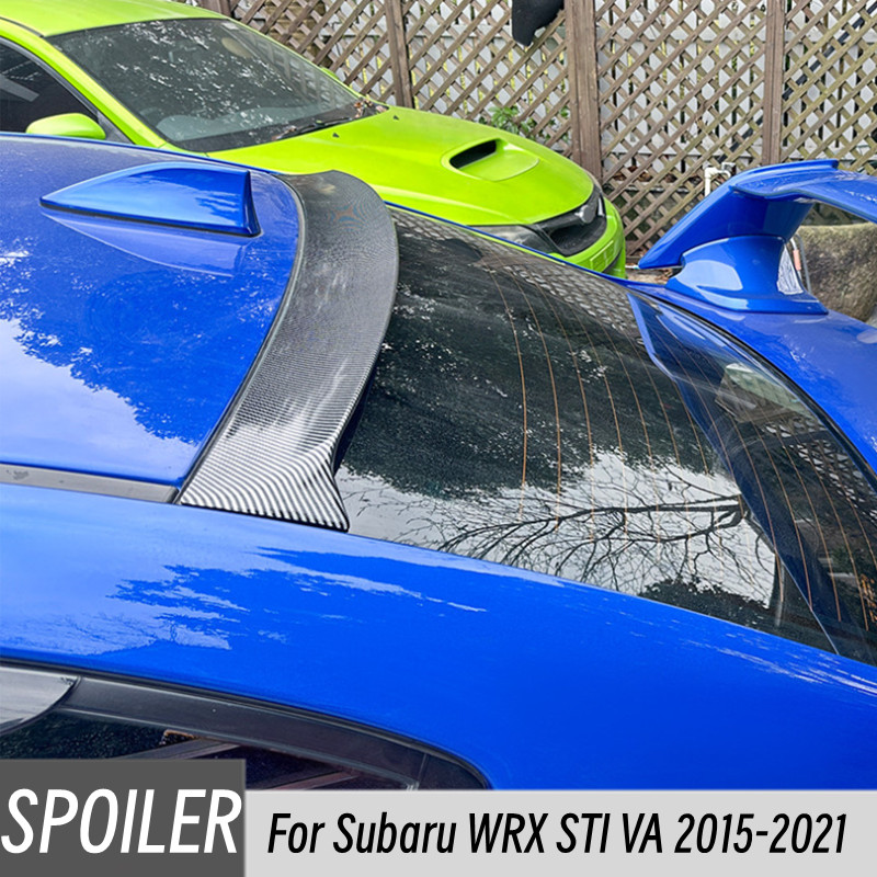 スバル WRX STI VA 2015-2021 ABS プラスチック車のリアウィンドウルーフスポイラー翼ボディキットカーボン BlackTuning アクセサリー
