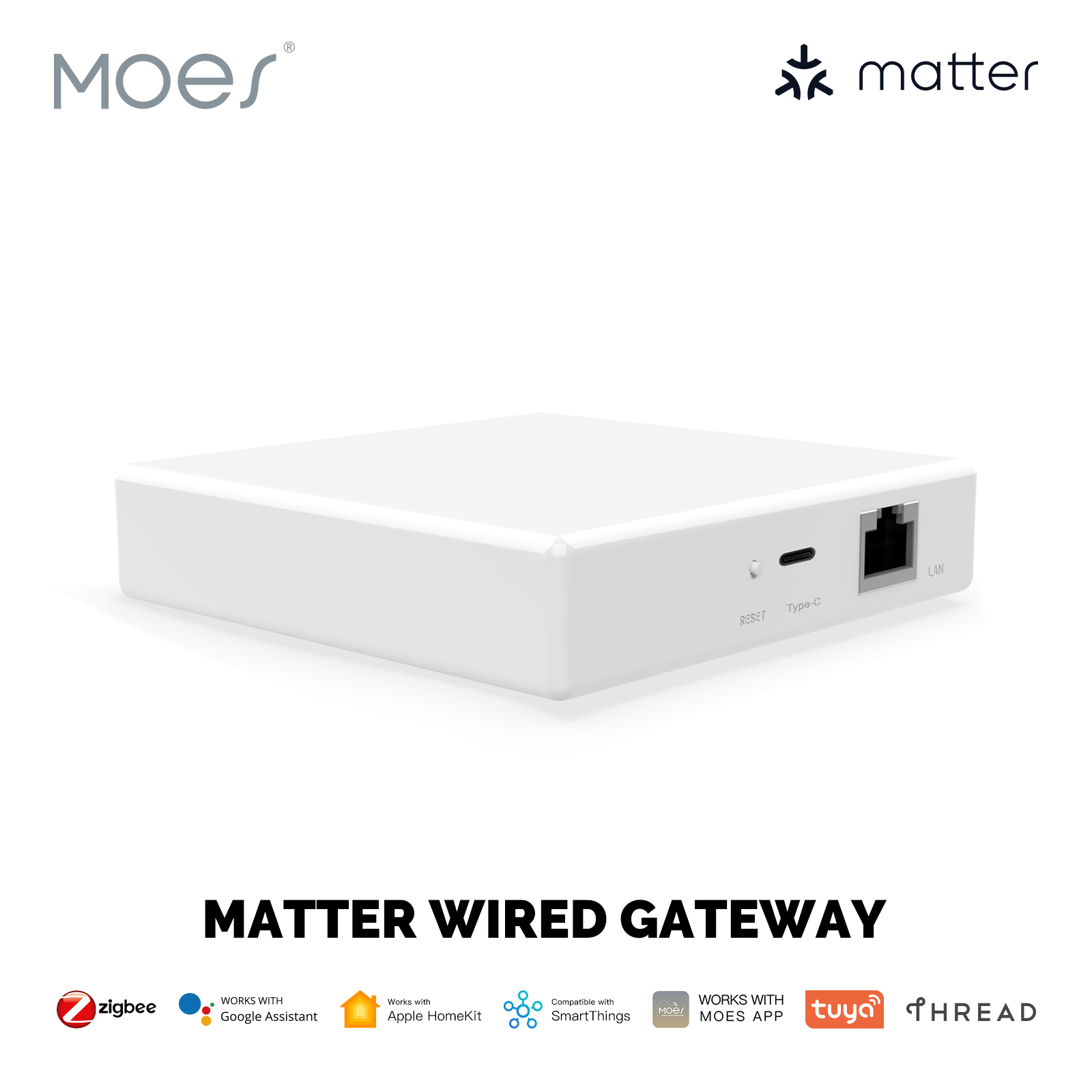 MOES Tuya Zigbee Matter Thread ゲートウェイ スマート ホーム ブリッジ Matter Hub サポート 音声制御 Siri ホームキット Smartthings Google Alexa