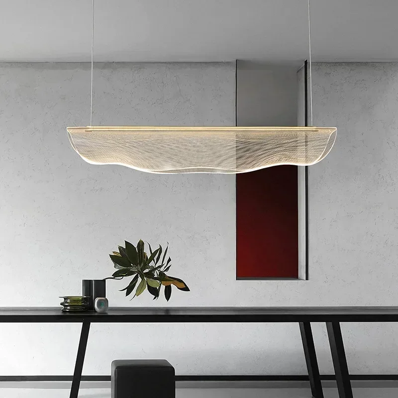 現代の光沢アクリル Led シャンデリア照明クリエイティブアートデザインダイニングルームキッチンペンダントライトオフィスバーハンギングランプ