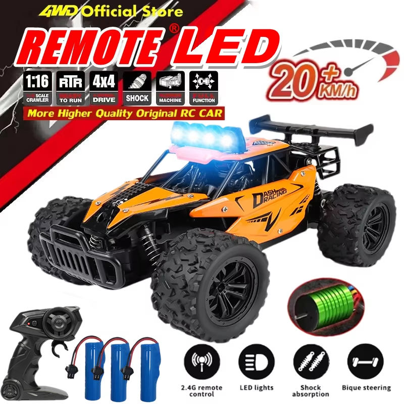 リモートコントロールカー RC ドリフトレーシング 1:16 車両オフロード合金 2.4 グラムラジオ高速トラック LED ライトクライミングギフト子供のおもちゃ