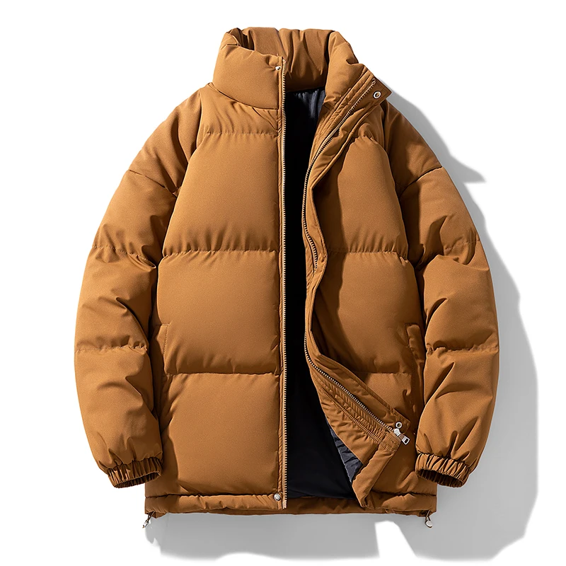 8XL フグジャケット男性厚く暖かいパーカープラスサイズキルティングジャケット固体生き抜くコートルーズ綿パッド入り紳士服トップ