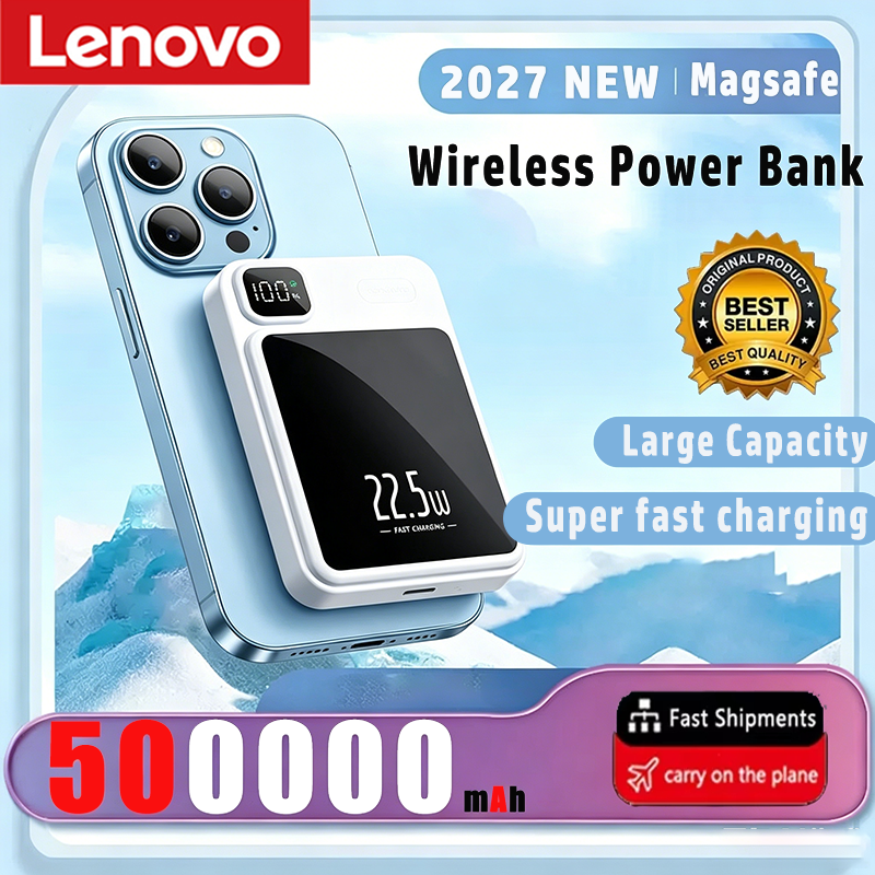 レノボ 500000mAh ポータブル磁気ワイヤレス電源銀行急速充電器 Magsafe 補助バッテリー iphone Huawei 社サムスン 2027