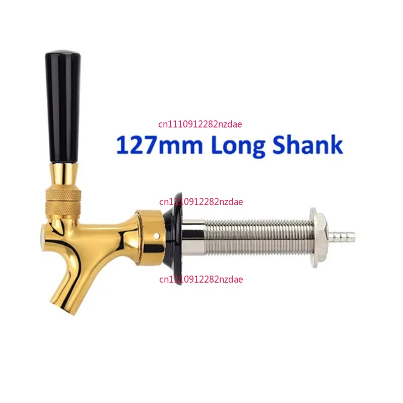 127mm 銅クロムメッキロングシャンクビールタップ、オールステンレススチールウォールマウントビール蛇口バー醸造用