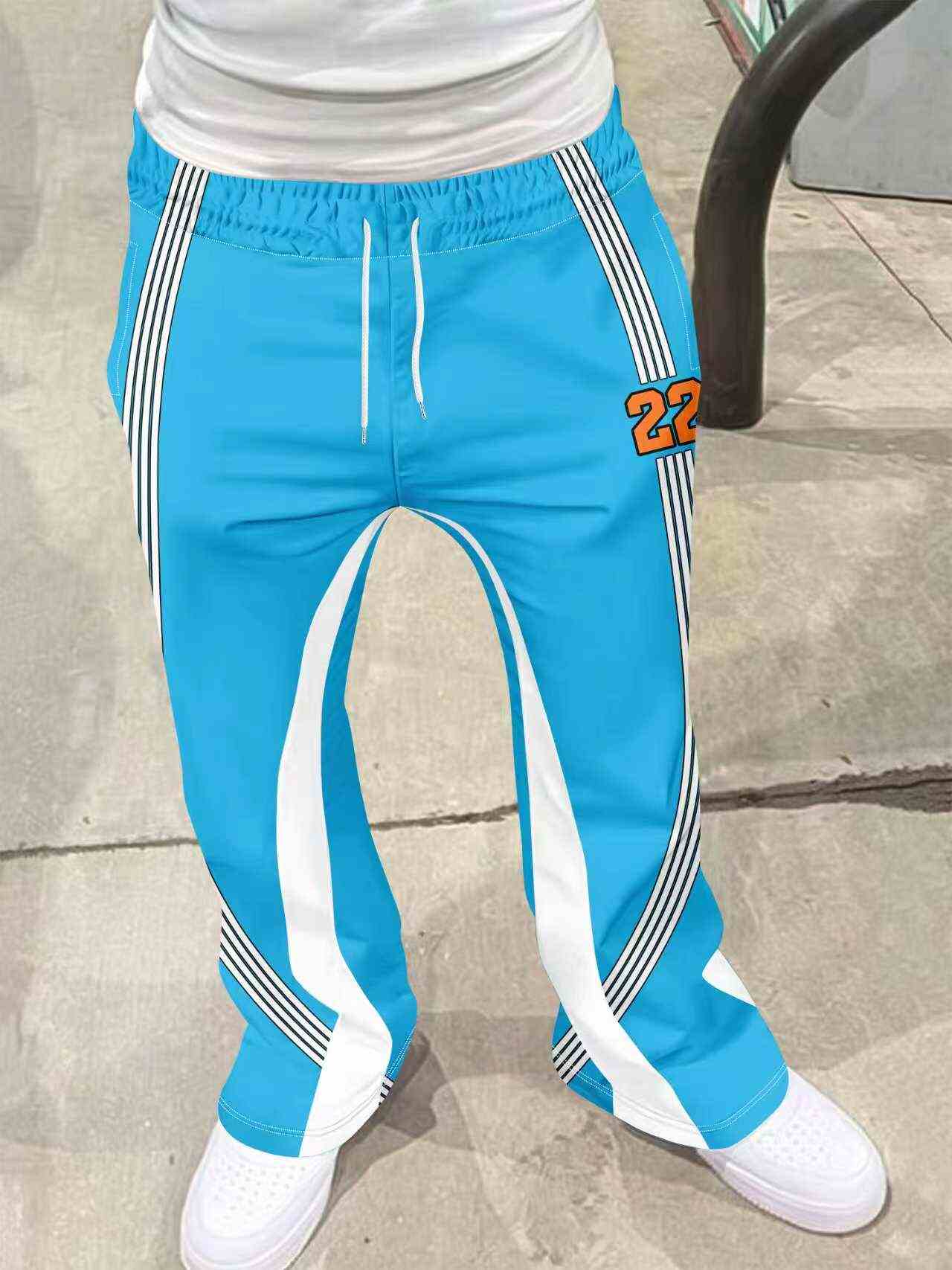 Y2k フレアパンツ男性ルーズ 3D プリントズボンカジュアルスウェットパンツミッドウエストスポーティな女性の服ストリートヒップホップヴィンテージパンツ