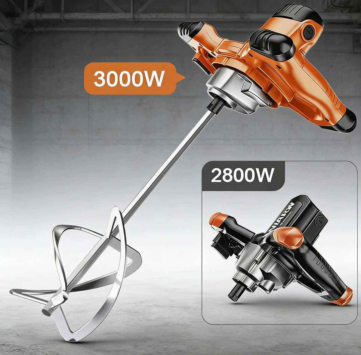 工業用セメントミキサー 3000 ワット/2800 ワット 220V 6 速度調整可能なハンドヘルドペイントパテ粉末セメント石膏モルタルコーティングミキサー