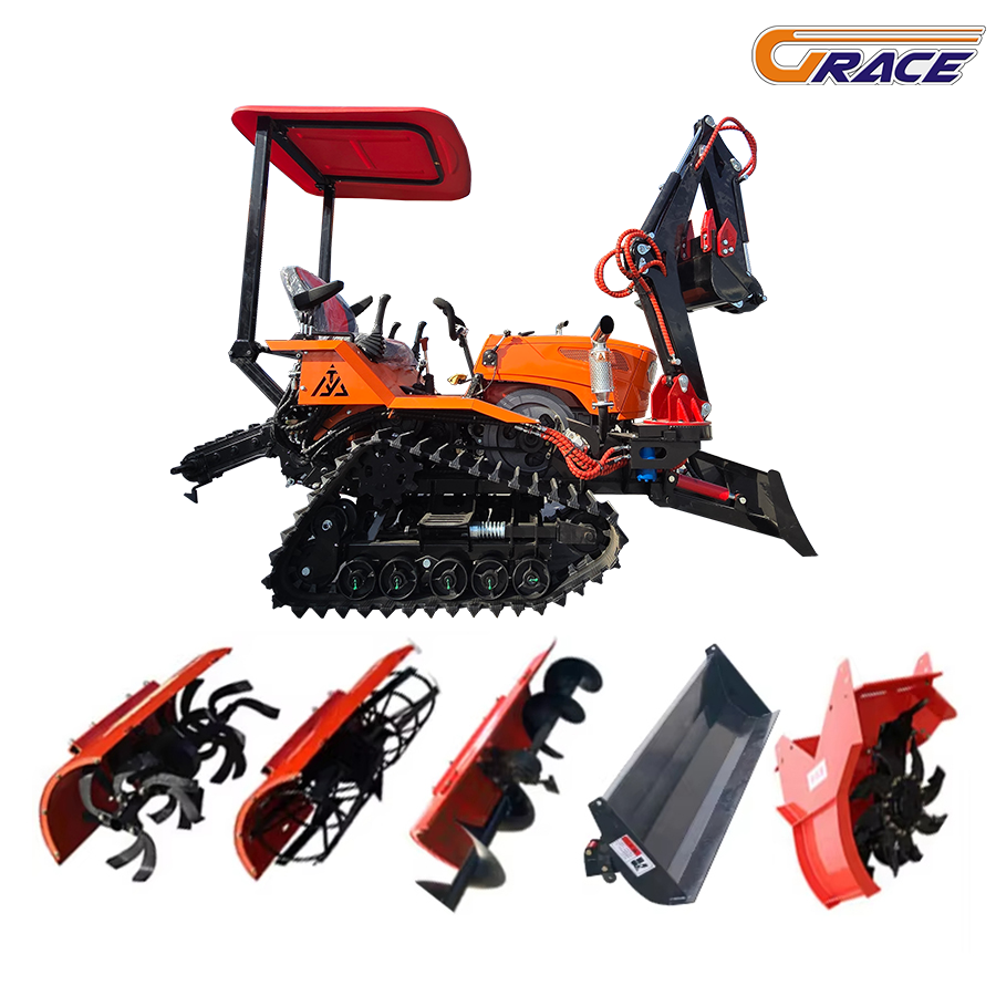Ce Epa Euro5 パワー農業農業ロータリー耕運機 25HP 35HP 掘削機クローラートラクターミニクローラー耕運機