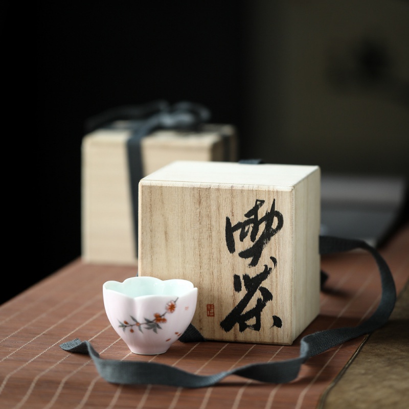 ★和風角禅桐木箱無塗装建山急須急須ギフト箱シングルカップ小箱