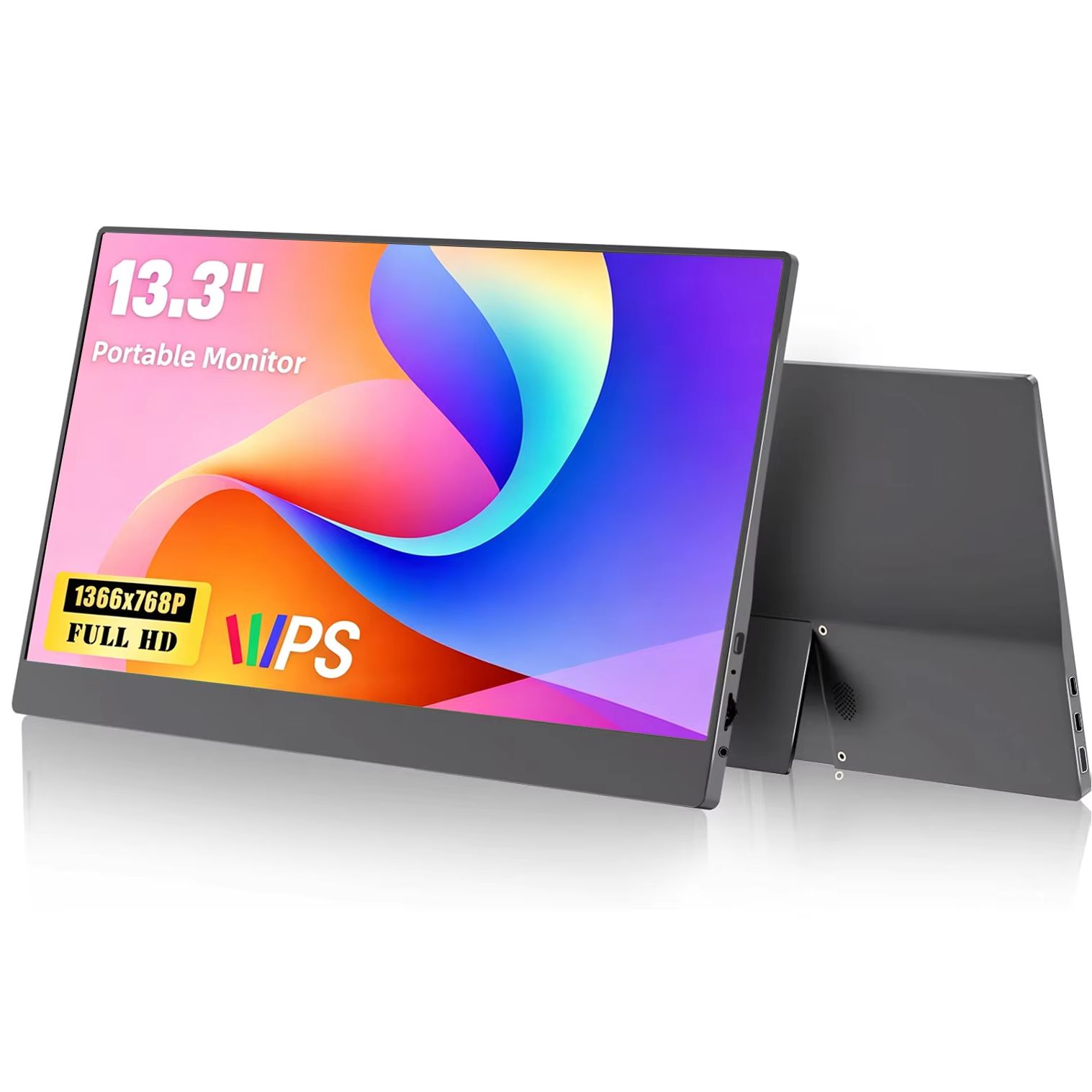 13.3 インチポータブルモニター 1366*768P HD 72%sRGB 1000:1 16:9 1 ラインリンク Type-C ミニ HDMI ラップトップ電話 PS4/5 XBox TV