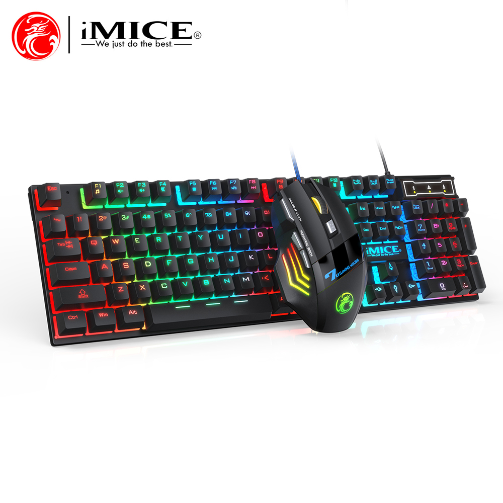 RGB バックライト付き有線人間工学デザインのキーボードセット防水発光ゲーミングキーボードとマウスコンボ PC アクセサリーゲーム用
