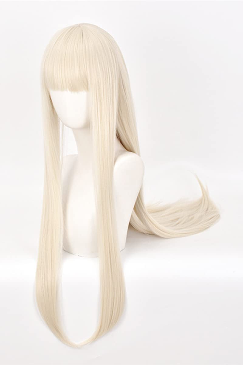 クリーミーブロンドロングストレート前髪ウィッグコスプレ用 Runa ウィッグハロウィン仮装パーティーウィッグ