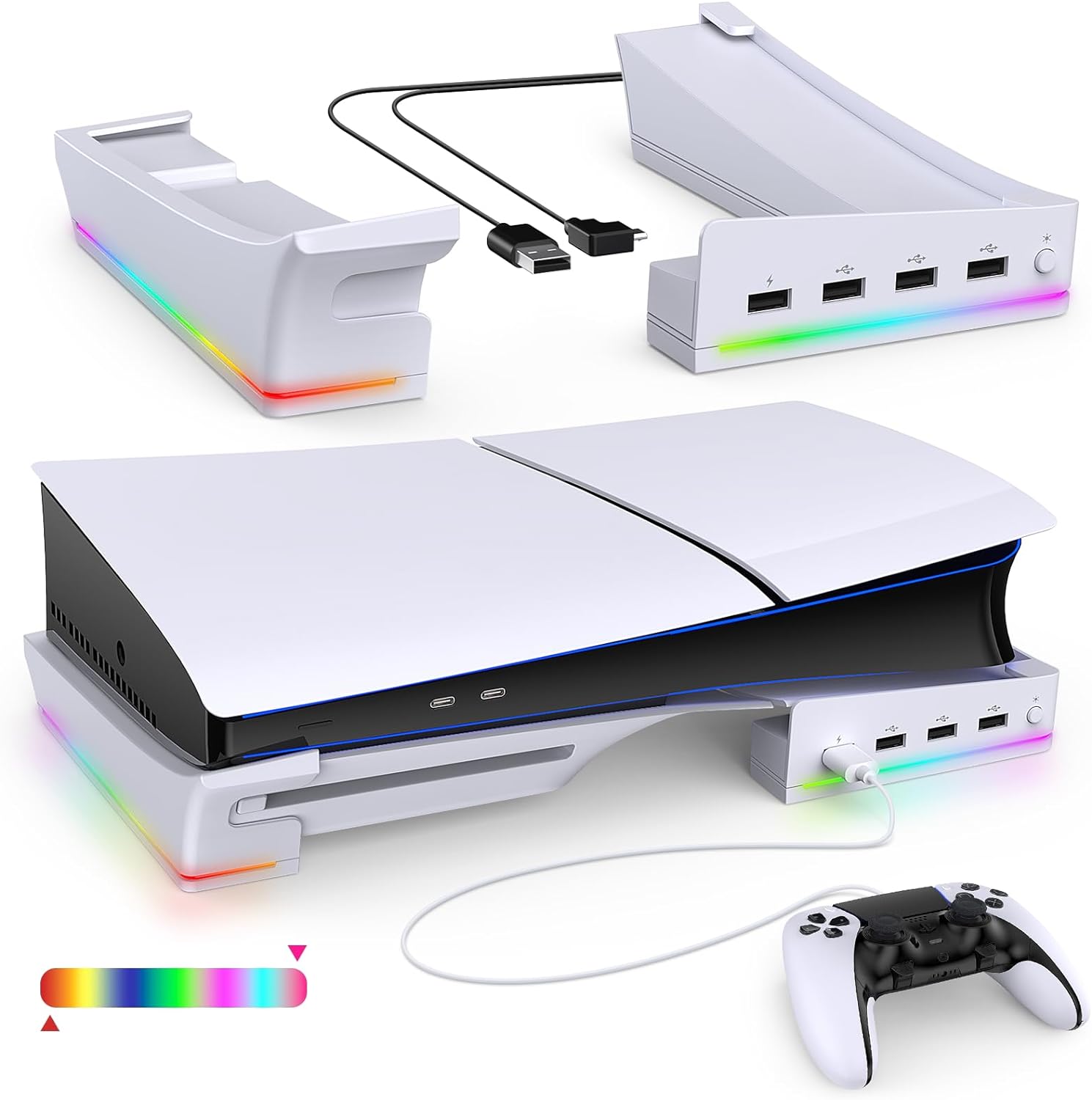 IPEGA P5 Slim 用 RGB LED ライト付き横置きスタンド