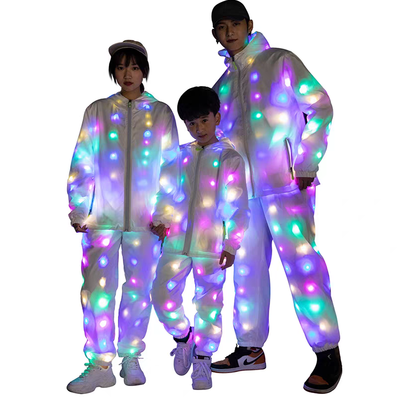 LED ライトアップジャケット防水照明服ナイトランニング小道具 LED ライトレイブダンスパフォーマンスファンシースパークリング服