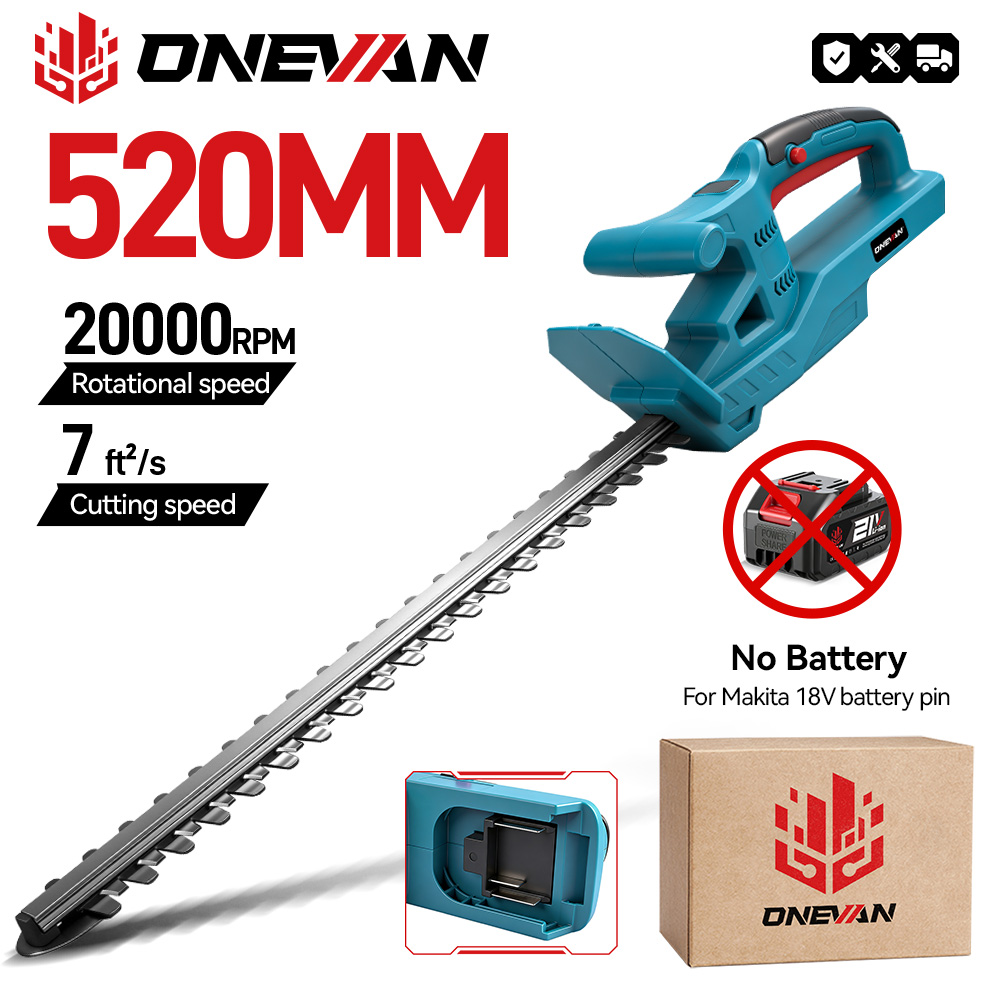 ONEVAN 3000 ワット電動ヘッジトリマーハンドヘルドコードレス剪定のこぎり庭生垣剪定ばさみトリマー電動ツールマキタバッテリーピン