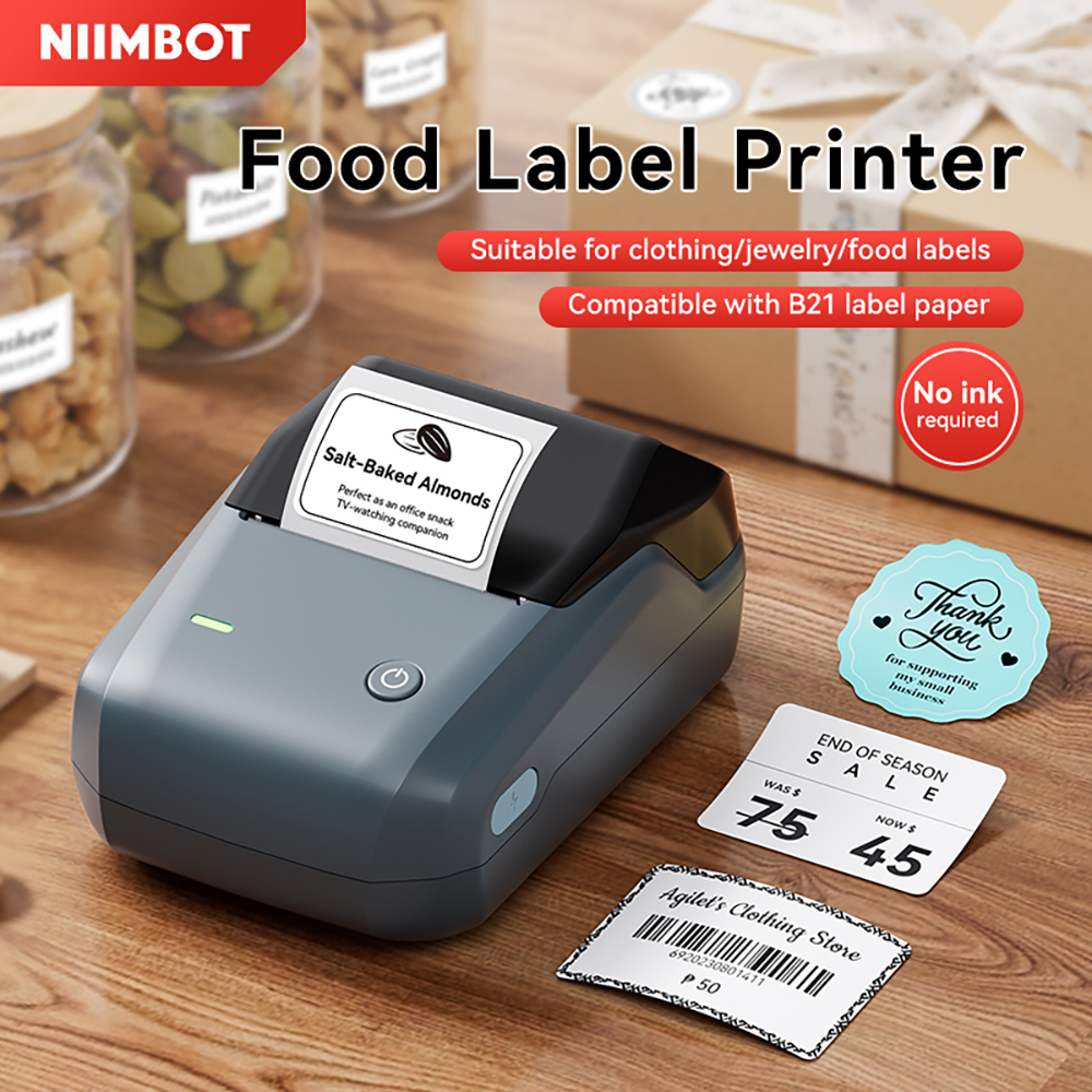 Niimbot B1 ワイヤレス感熱ラベルプリンター食品タグバーコード価格中小企業 20-50 ミリメートル印刷幅ラベルマシン家庭用