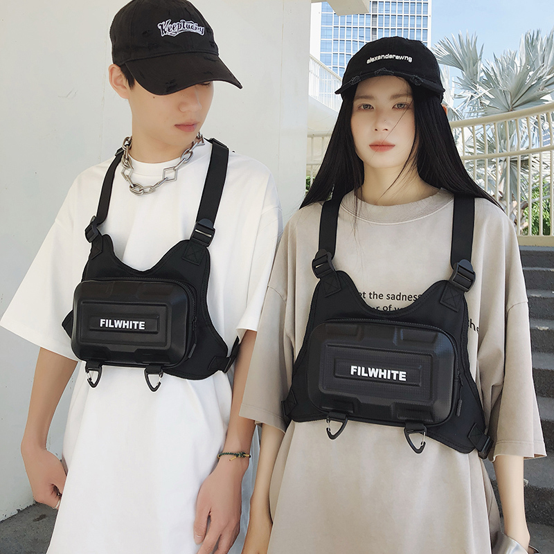 ファッションチェストリグバッグ男性用ヒップホップストリートタクティカルベストチェストバッグ旅行収納チェストパックユニセックススポーツバックパック