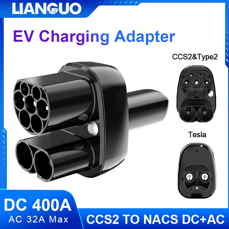 CCS2 - NACS EV 充電器アダプター AC 32A DC 400A CCS2 - テスラ車充電 500V-1000V DC 110V-250V AC コンバーター モデル Y/S/3/X 用