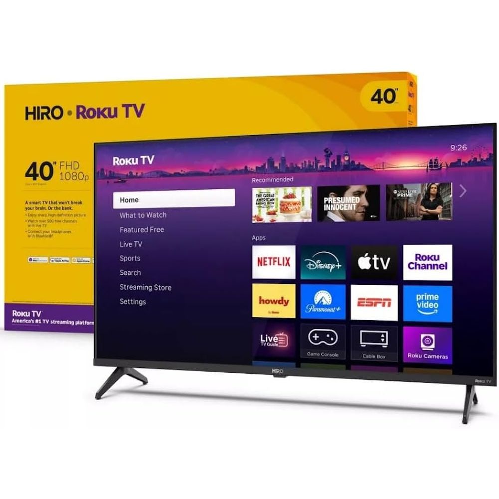 Hero TV 40 インチ 1080p フル HD スマート TV、ストリーミング用ドルビーオーディオ、LED 直接照明、Wi-Fi、Bluetooth、3X HDMI ポート付き - H40C3C