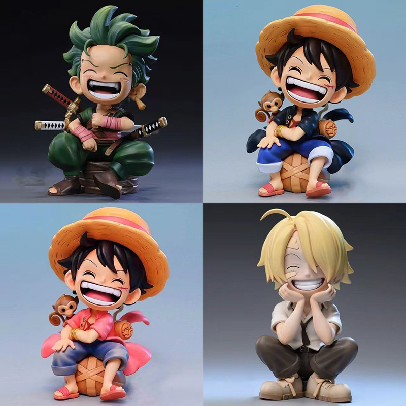 13 センチメートルアニメワンピースアクションフィギュア Q バージョン座っている箱入り置物人形ルフィゾロサンジトレンディな車の装飾品ギフトおもちゃ
