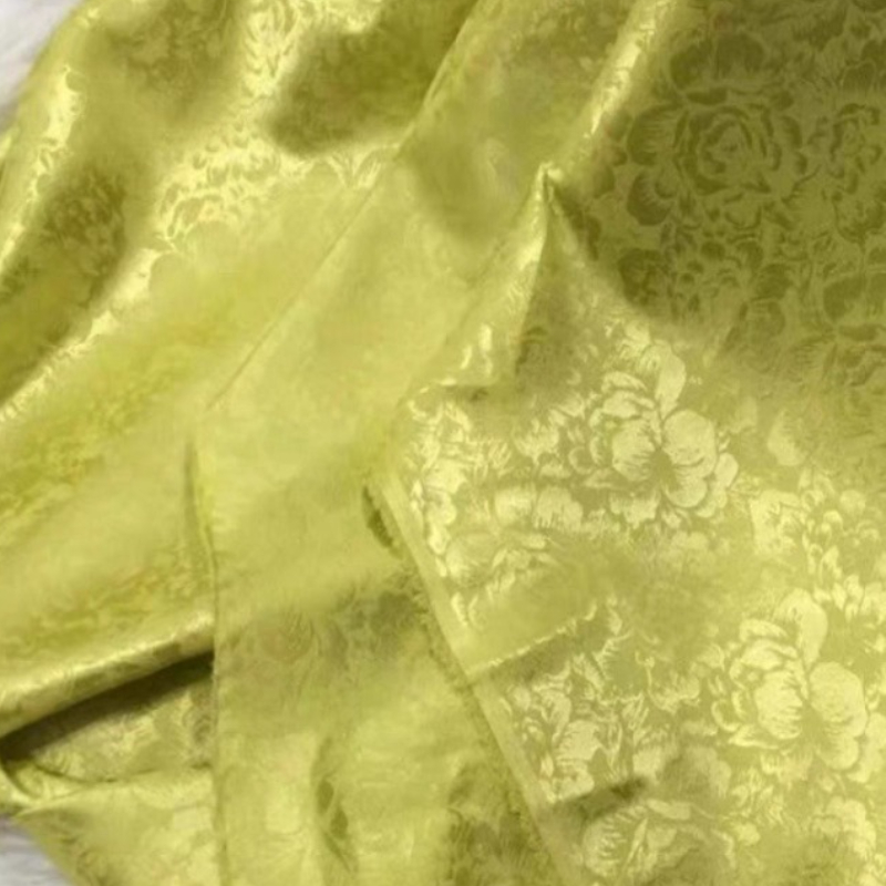 花ジャカードサテン生地新中国風の韓服袍ドレス伝統的な服の女性の春秋のファッション生地