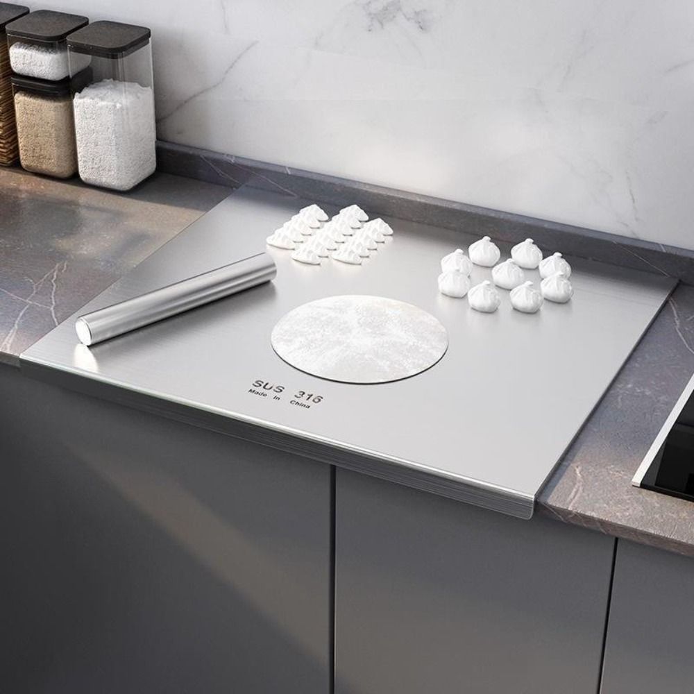 Stainless Steel Stainless Steel Cutting Boards Non Slip Rectangle Countertop Protector Kitchen with Lip Chopping Board Counter