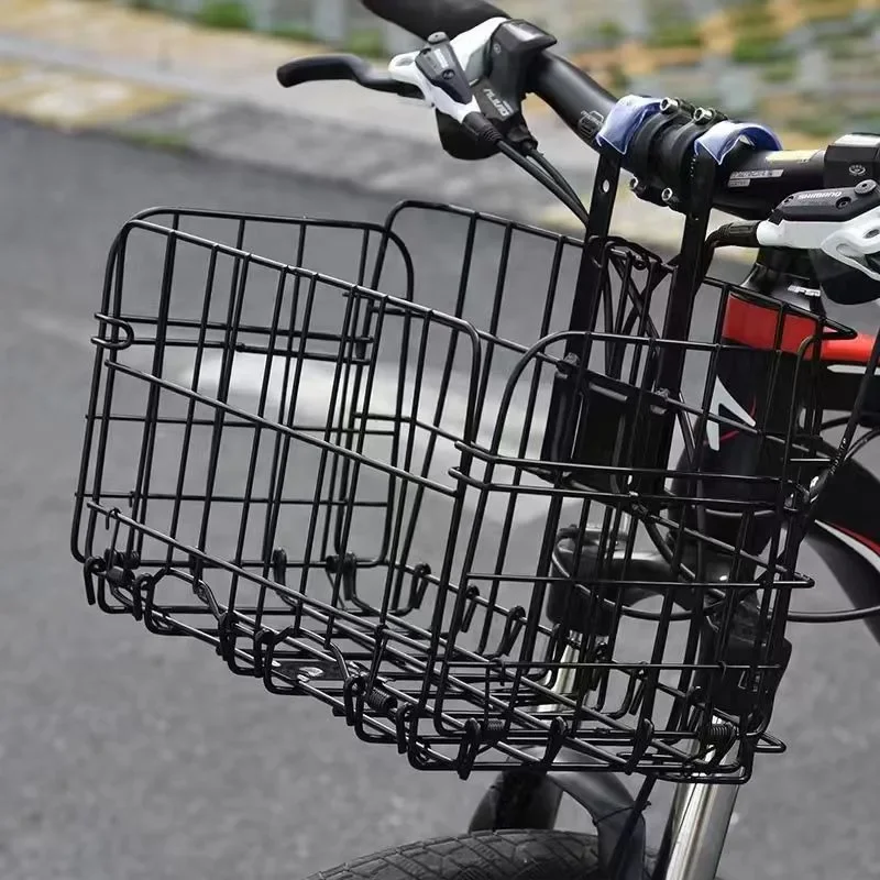 マウンテンバイク折りたたみハンギングバスケット自転車バスケットバスケットフロントとリアハンギングボールドサイドトレーラー