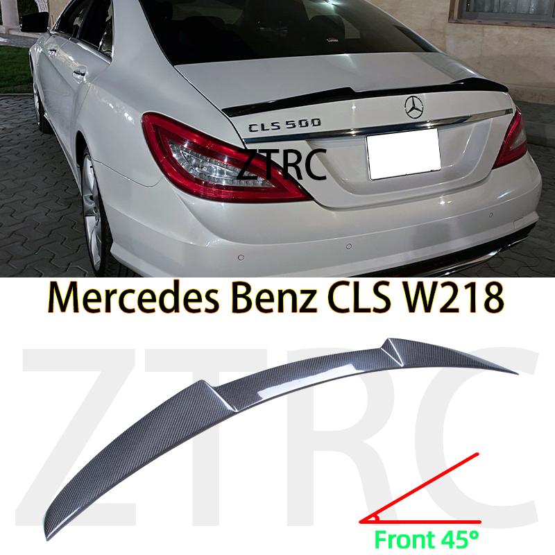 車のスポイラーメルセデス · ベンツ CLS 63 53 500 300 C218 W218 CS スタイルリアルカーボンファイバー素材リアスポイラートランクウイング 2011-2019
