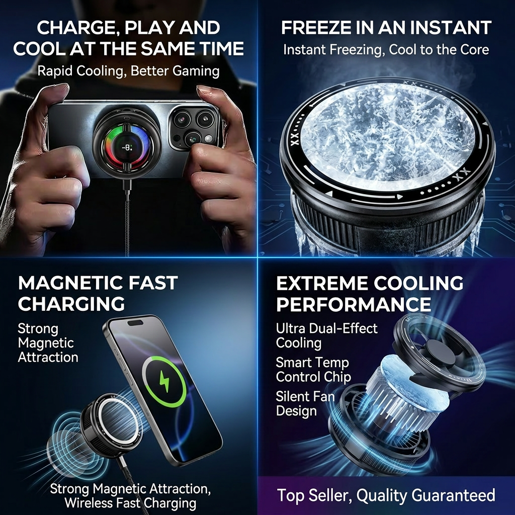 MEMO CX19 磁気電話クーラー 15 ワット磁気ワイヤレス充電器半導体電話高速冷却ファンバッククリップ 2 in 1 ゲームクーラー