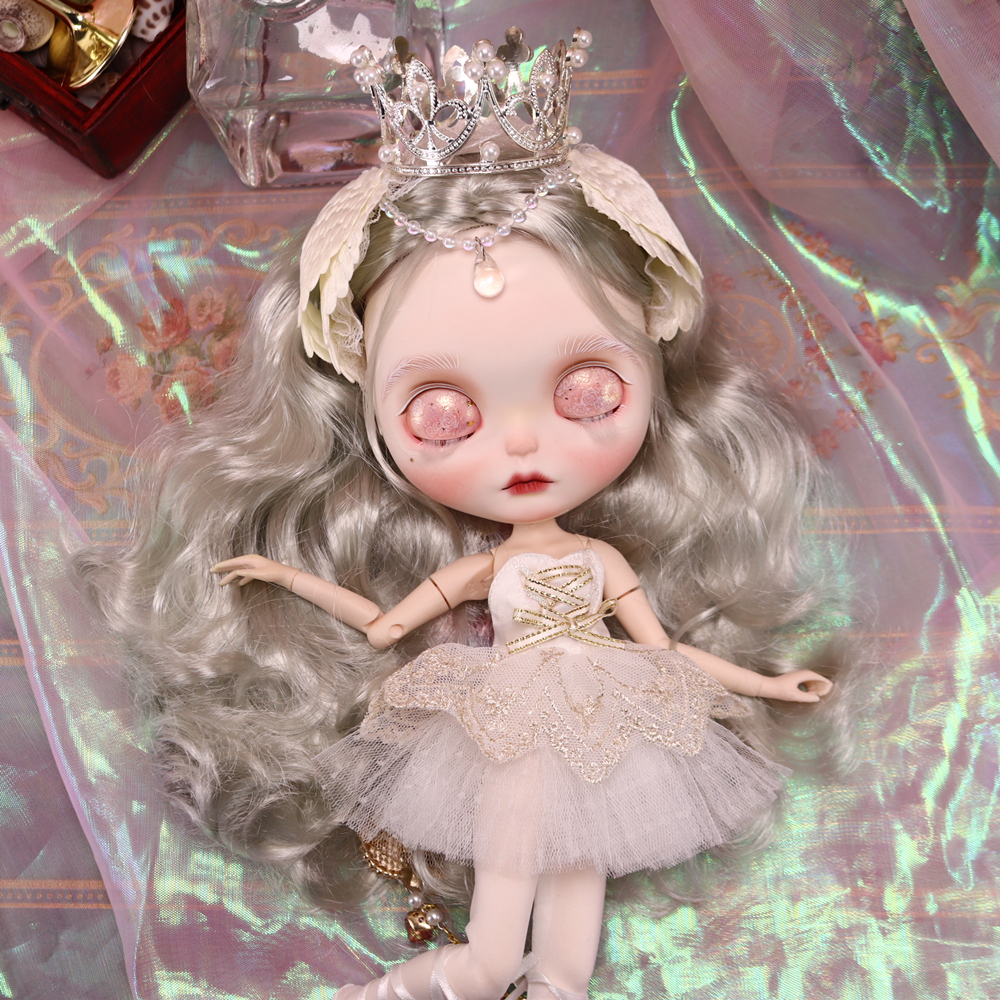 ホワイト スワン ICY DBS ブライス人形彫刻唇マットフェイス 1/6 BJD アゾン S アニメガール