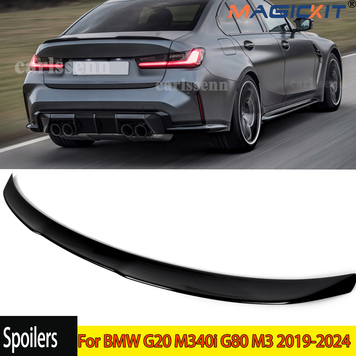 BMW G20 M340i G80 M3 2019-2024 グロスブラック M3 スタイルリアトランクスポイラーウイング