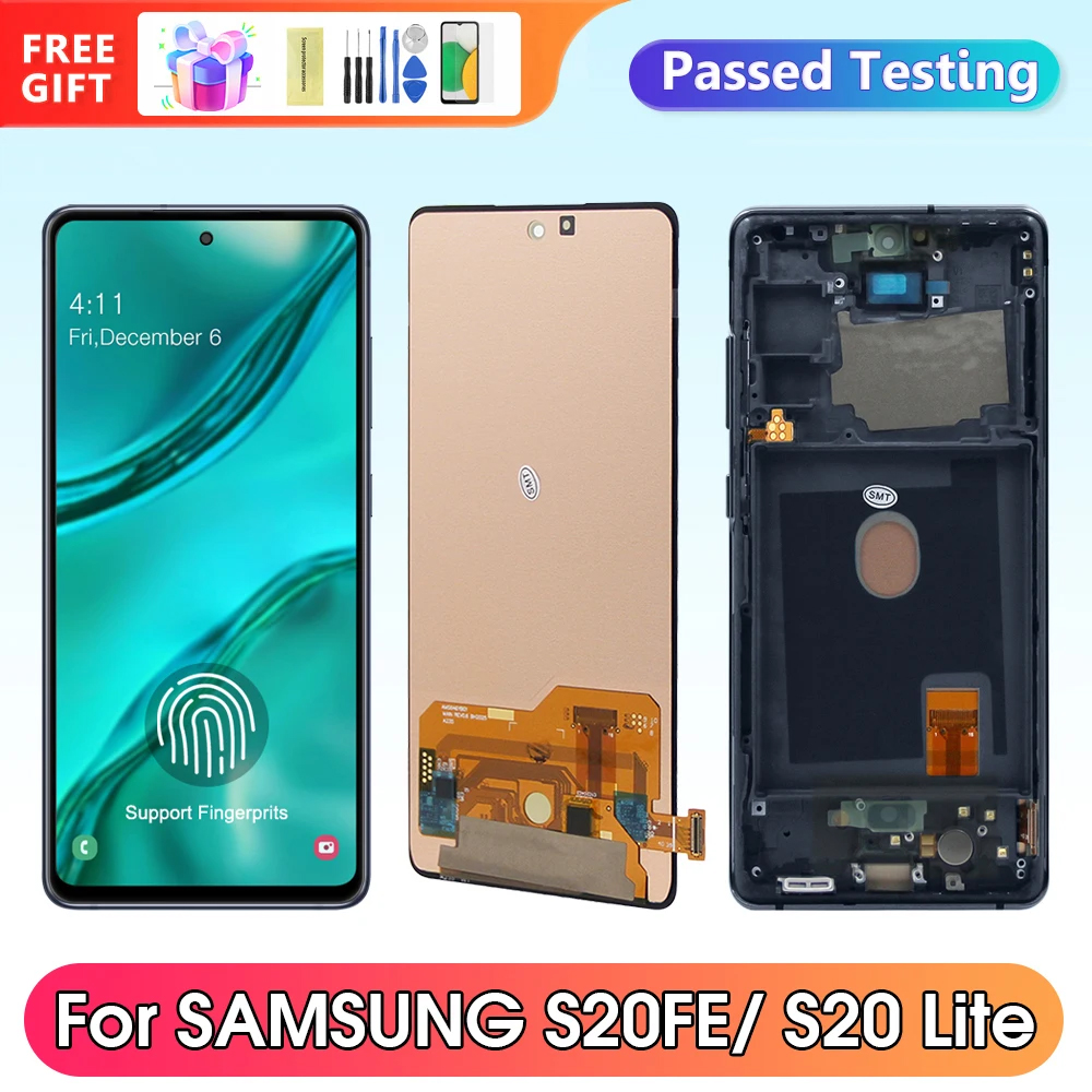 6.5インチ S20 Lite ディスプレイスクリーン Samsung Galaxy S20 FE G780F G781B Lcd ディスプレイデジタルタッチスクリーン フレーム交換付き