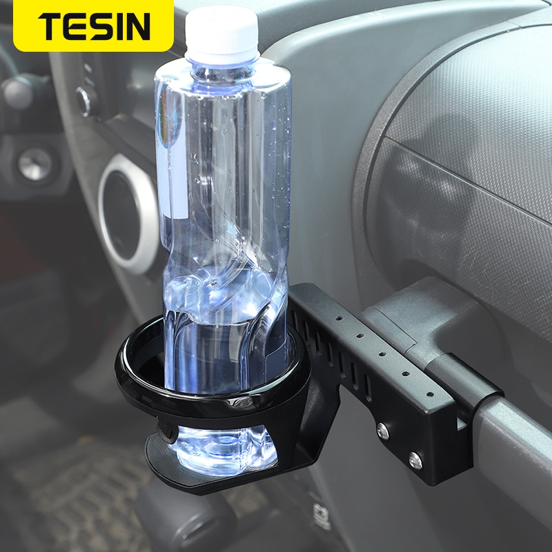 TESIN 車の副操縦士ハンドルカップホルダージープラングラー JK 2007-2010 2011 2017 旅客水ボトルドリンクブラケットアクセサリー