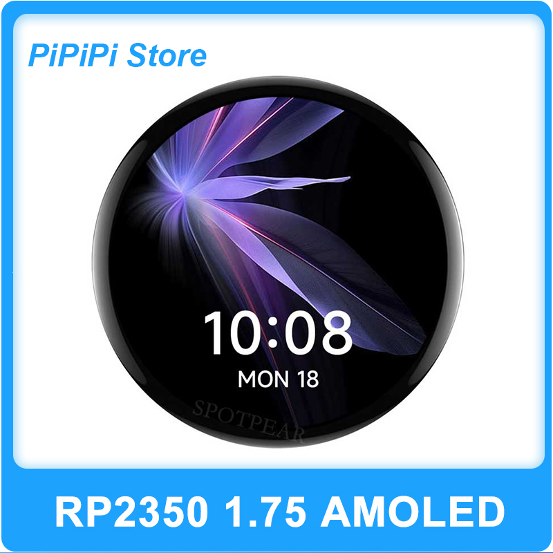 Raspberry Pi Pico 2 RP2350 チップ 1.75 インチ AMOLED ディスプレイ開発ボード内蔵加速度/ジャイロスコープ IMU センサー QMI8658