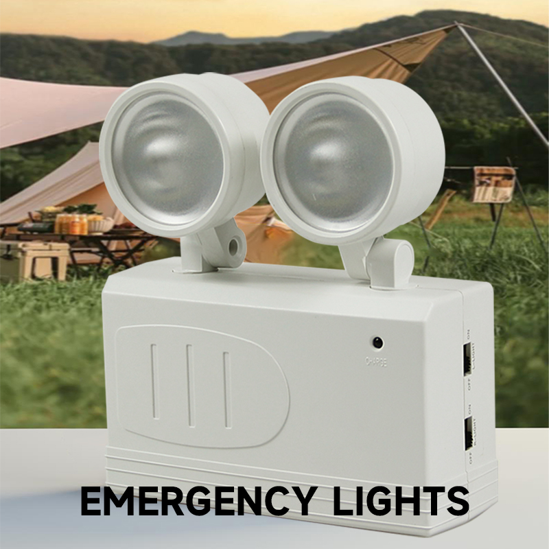 LED ダブルヘッド火災非常灯調節可能な壁掛け緊急ランプ高輝度充電式屋外キャンプランタン