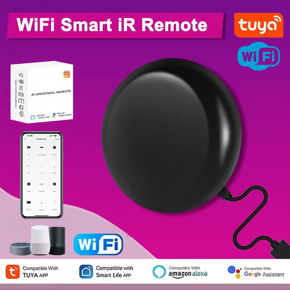 Tuya WiFi スマート IR リモコン Tuya スマートホームリモコン TV DVD エアコン AUD Alexa Google Home と連携