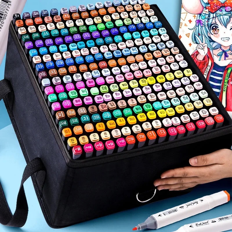 120 色マーカーペンセットマンガ筆ペン学生描画スケッチかわいいアート学用品文具ペイントレタリングマーカー