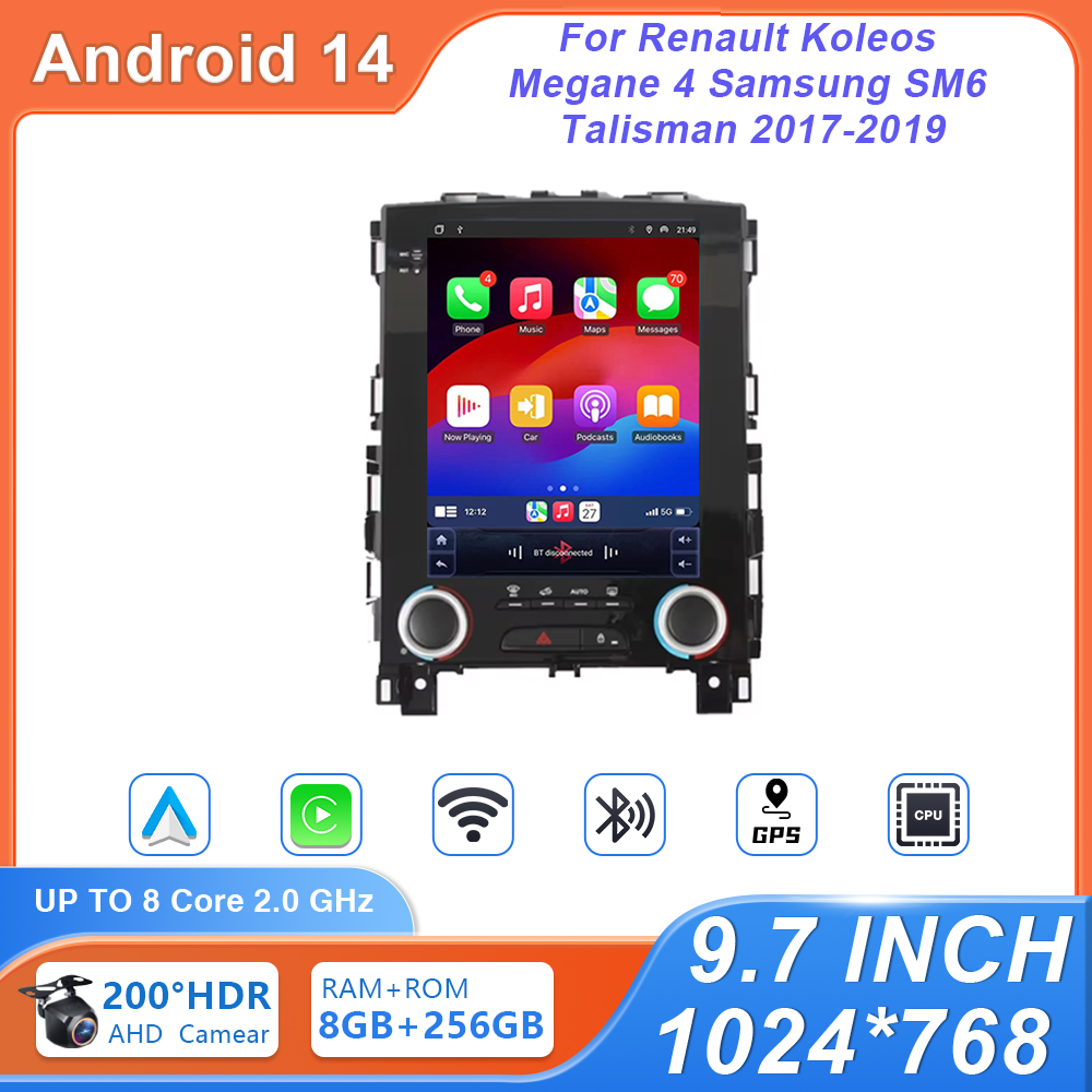 Android Aauto 画面ルノーコレオスメガーヌ 4 サムスン SM6 タリスマン 2017-2019 ナビゲーション GPS ラジオビデオマルチメディア Carplay 4 グラム