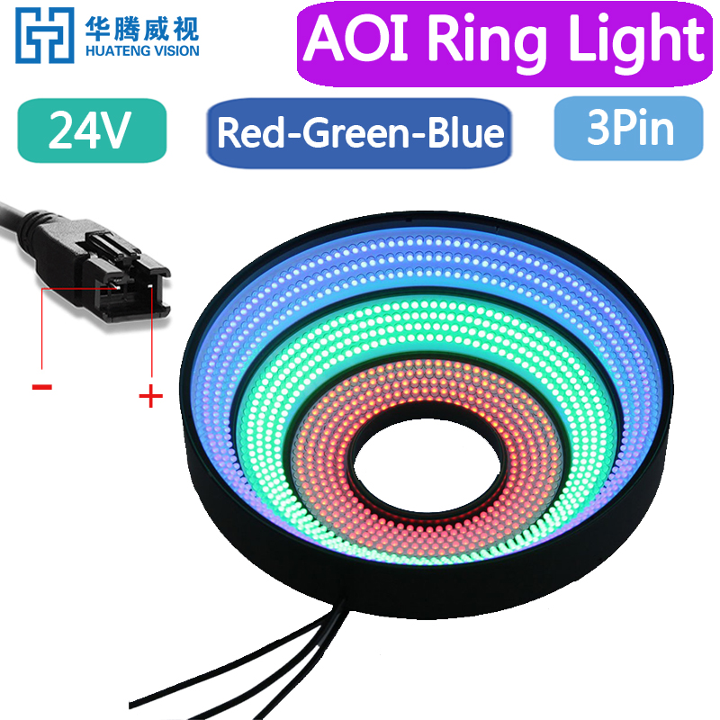 マシンビジョン検査 LED リングライト白/赤/青産業用カメラレンズ LED 照明光学ランプ