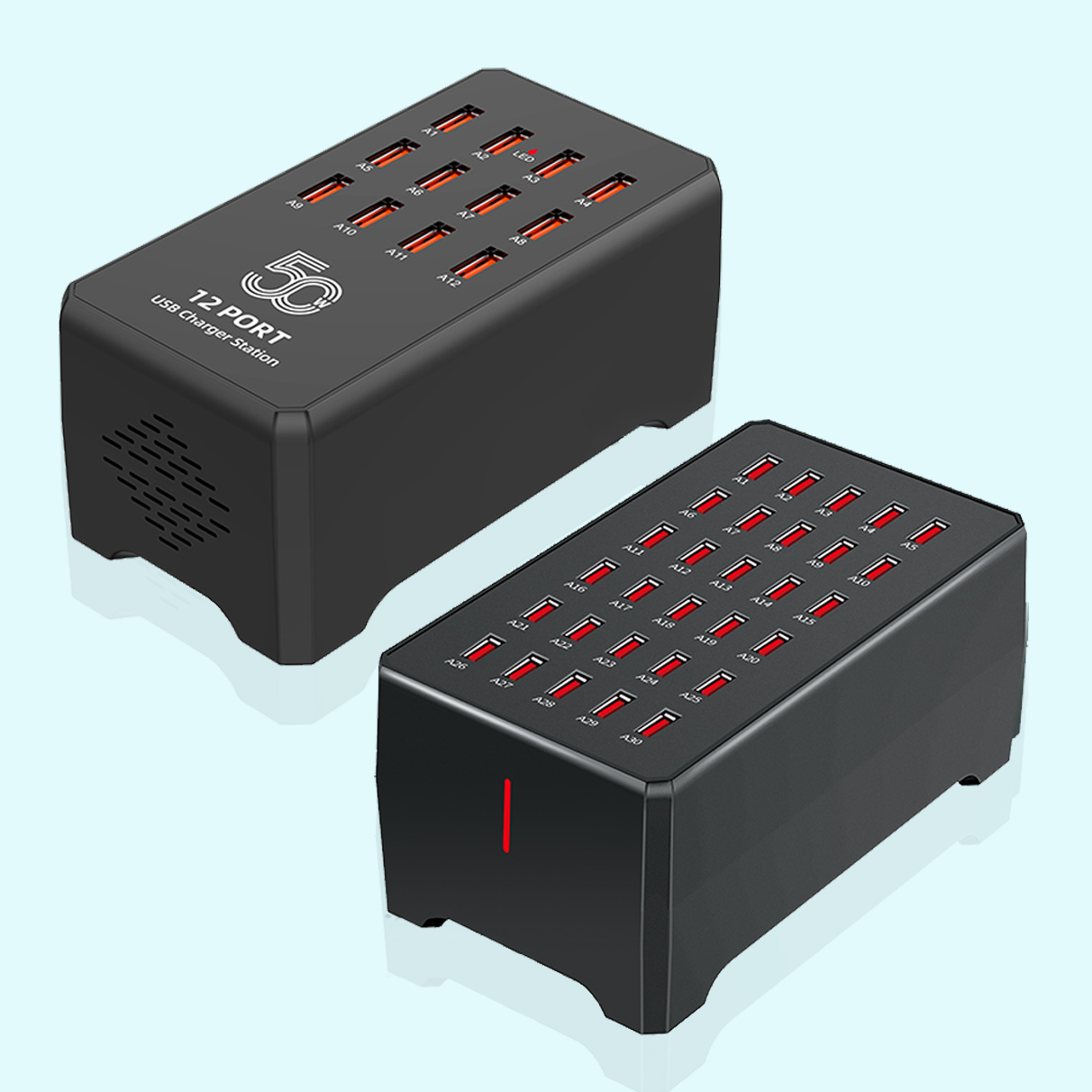 USB 充電器 12/30 ポートユニバーサル壁デスクトップ高速充電ステーションドック携帯電話電源アダプタ用