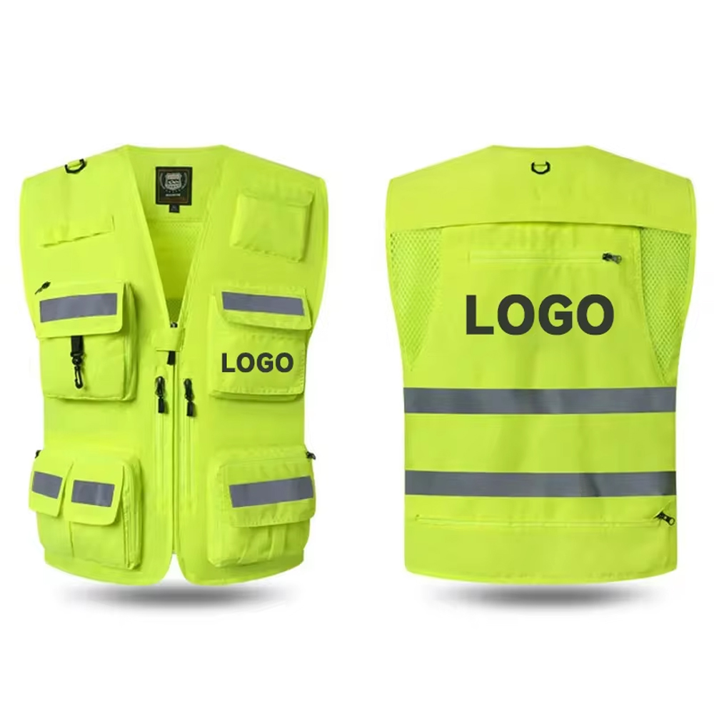 安全ベスト男作業服マルチポケット写真撮影ハイキング釣り通気性メッシュ Hi Vis 作業ベスト