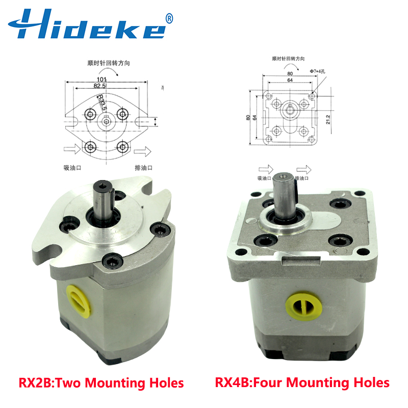 Hideke HGP-1A-F3-RX2B 固定容量油圧ギアポンプ HGP-1A-F5-RX4B HGP-1A-F1R 2R 3R 4R 5R 6R 8R 高圧オイルポンプ
