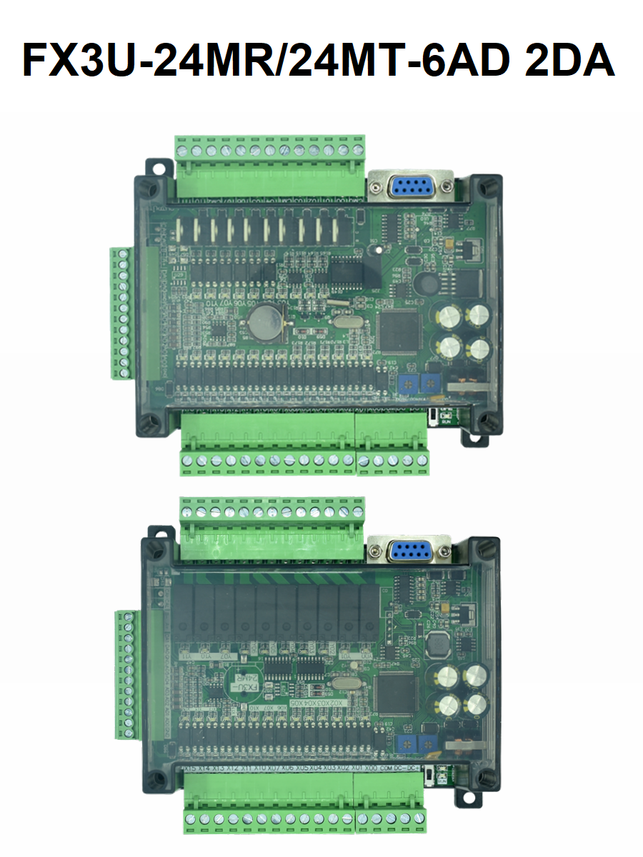 PLC 産業用制御ボード FX3U-24MR/24MT 6AD 2DA ベースシェル付き高速アナログプログラマブルコントローラ 485 RTC DC24V