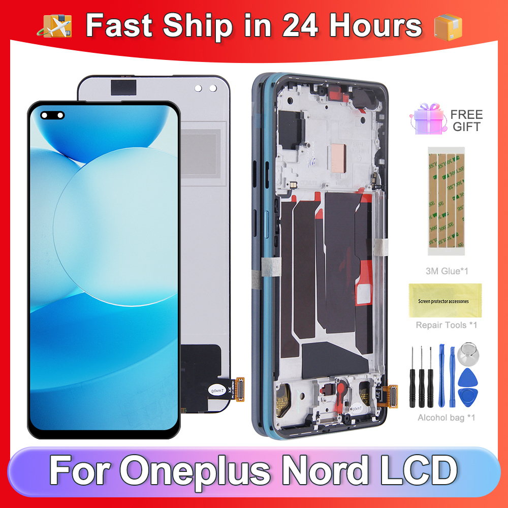 1 Nord 5G 6.44 OnePlus Nord 5G AC2001 AC2003 LCD ディスプレイタッチスクリーンデジタイザーアセンブリの交換用にテスト済み