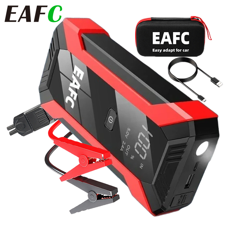 EAFC 2000A /1200A 車のバッテリージャンプスターター 12V ポータブル電源銀行バッテリーブースタージャンパー LED ライト付き