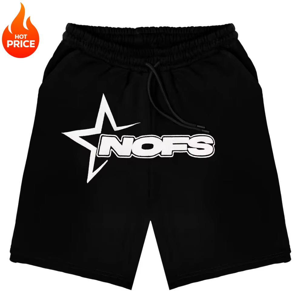 ファッションメンズデザインショーツストリートNOFS Y2K男性のヒップホップアウトドアスポーツはすべて利用可能なプリントショーツ
